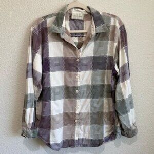 VTG Lemongrass Womens Large Patchwork Button Down Lightweight Fall Boho Colorful